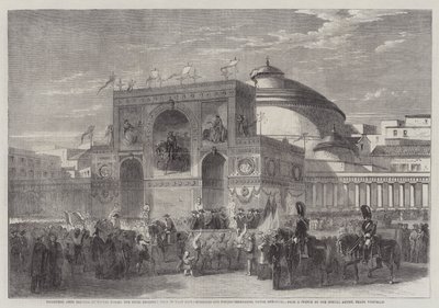 Arco di trionfo eretto a Napoli durante le feste recentemente tenute in quella città da Frank Vizetelly